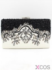 Modern White Crystal Evening Handbags/Clutches