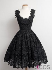 Simple-dress 1950s Vintage Little Black Lace Prom Dresses/Homecoming Dresses/Party Dress LAHD-70704