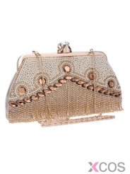 Modern Rhinestone Gold Evening Handbags Clutches