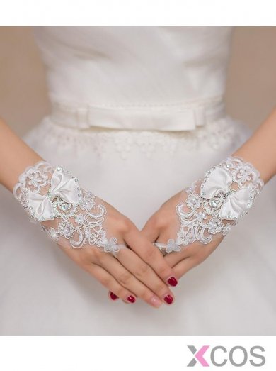 Simple Lace Appliques White Bridal Wristband