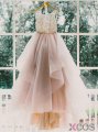 Gorgeous A-line Scoop Lavender Ruffles Bridal Gown/ Wedding Dress