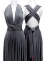 Hot Selling Sheath V-Neck Floor-length Grey Bridesmaid Dress With Ruffles