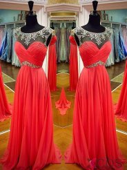 Simple Prom Dress -A-Line Scoop Sleeveless with Rhinstone