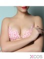 Cute Heart Print Pink Backless Push-up Bra