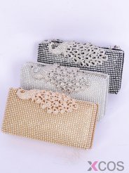 Fashion Sliver Crystal Women Evening Handbags Clutches