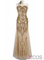 Elegant Mermaid Prom Dress - Sweetheart Gold Beading