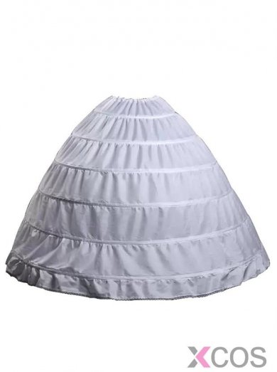 Wedding Bridal Petticoat Six Hoops Larges Full White