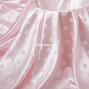 InMemory 60’’ Wide Blush Pink Polka Dot Satin Jacquard Silk Fabric