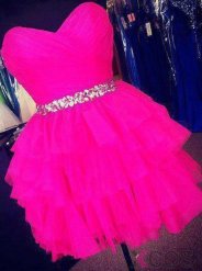 Well-selling A-line Sweetheart Short Tulle Beading Homecoming Dress TUHD-7292