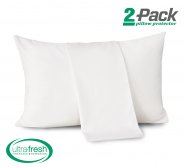 AKK Pure Cotton Pillow Protectors 2 Pack Fully Zippered Pillow Encasement Covers, Bed Bugs Barrier, Waterproof Breathable Stains-Resistant King(20"x36")