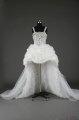 Simple Dress Handmade Wedding Dresses for 2015, Beading Sparkle High-low Wedding Dresses, Spaghetti Tulle Wedding Dresses TUWD-7050