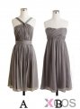 New Arrival Simple Grey Short A Line Chiffon Bridesmaid Dress CHBD-80046