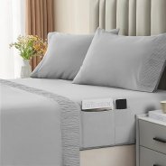 Sensfun Grey Hotel Luxury Soft Sheet Microfiber Pack of 4