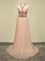 Simple Dress Elegant A-line Gems Halter Long Chiffon Prom Dresses/Evening Dresses CHPD-7012