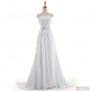 Best A-line Strapless Floor-length Chiffon Homecoming Dresses CHDT100100