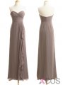 Simple-dress Elegant Sweetheart Long Chiffon Gray Bridesmaid Dresses/Wedding Party Dresses CHBD-70802