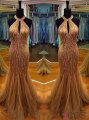 Sexy Prom Dress -Mermaid Halter Neck Sleeveless Beading with Keyhole