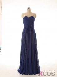 2015 Hot-selling A-line Sweetheart Ruched Floor Length Chiffon Bridesmaid Dress CHPD-7368