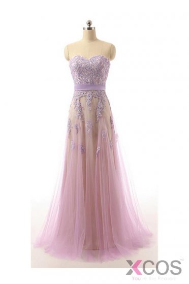 Real Nice Lace Long Sweetheart Beaded Prom Party Dresses ED0961