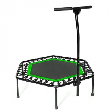 Comjoin 48” Mini Fitness Trampoline with Adjustable Handrail Bar, Green