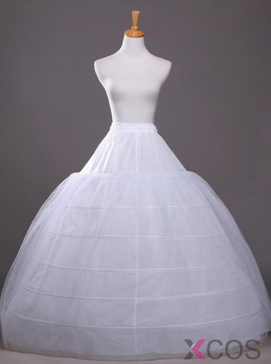 White 4 Hoops Plus Size White Wedding Petticoats/Crinoline