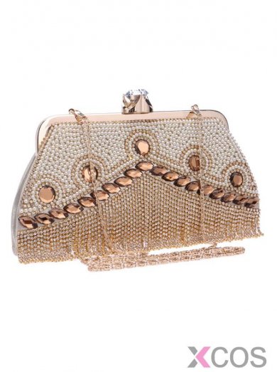 Modern Rhinestone Gold Evening Handbags Clutches