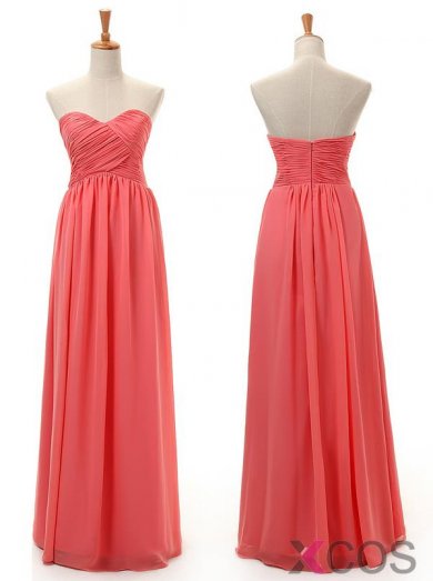 New Arrival A-line Sweetheart Floor-length Chiffon Bridesmaid Dresses CHDT100052