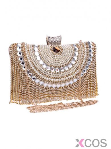 Modern Rhinestone Gold Wedding Evening Handbags Clutches