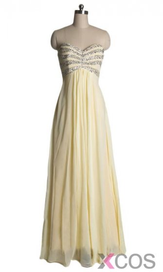 A-line Sweetheart Beading Floor-length Chiffon Zipper-up Prom Dress/Evening Dress CHPD-70913