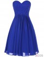 Simple A-line Appliques Royal Blue Short Bridesmaid Dresses