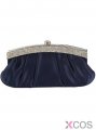 Blue Silk Ruffles Special Occasion Handbags For Women