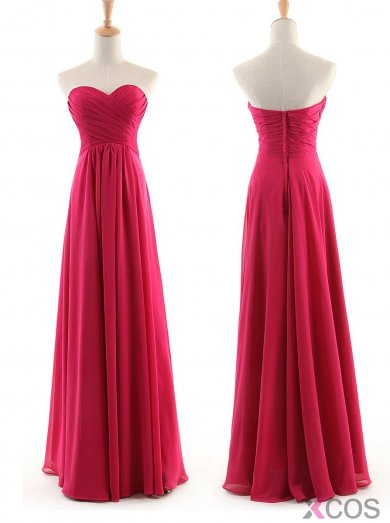 Best A-Line Sweetheart Floor-length Chiffon Bridesmaid Dresses CHDT100086