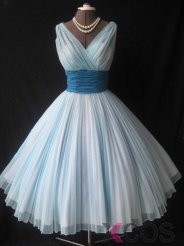 Simple-dress 1950s Vintage Short Light Sky Blue Homecoming Dresses/Birthday Dresses/Evening Dresses CHPD-70702