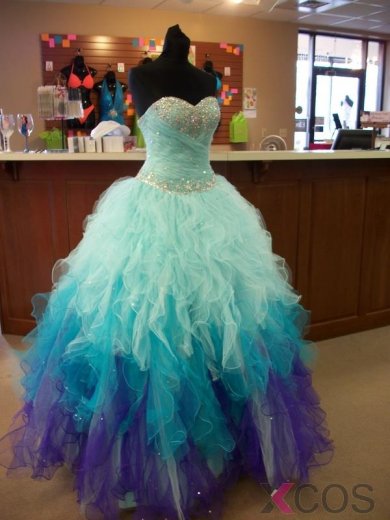 Simple Dress Handmade Sweetheart Tulle Ball Gown Quinceanera Dresses/Sweet 16 Dresses TUQD-7306