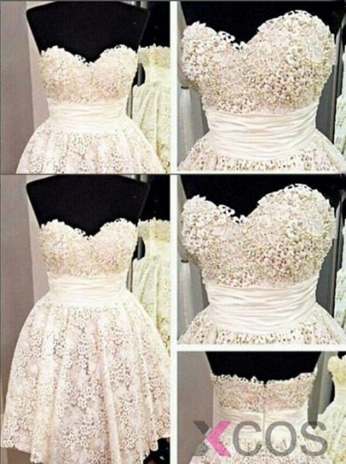 Simple-dress 2015 Elegant A-line Sweetheart Mini Lace Zipper-up Homecoming Dress/Party Dress LAHD-81145