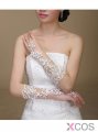 Fingerless Lace Appliques White Bridal Gloves