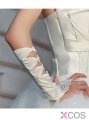 Elastic Satin Fingerless Bridal Gloves With Hollow