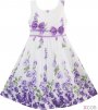 Sunny Fashion Girls Dress Purple Rose Flower Double Bow Tie Party Sundress FGD-81311