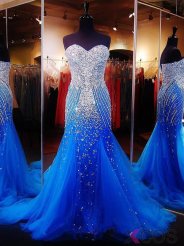 Mermaid Prom Dress - Royal Blue Sweetheart Sequins