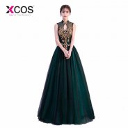 XCOS Dark Green Vestidos Plus Size Formal Evening Dresses Lace Long Dress Elegant Indian Bestidos De Noche Prom Gowns 2018