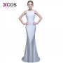 XCOS 2018 Sexy White Mermaid Backless Prom Dresses Lace Chiffon Cheap New Evening Dress Women Party Gowns vestidos de formatura