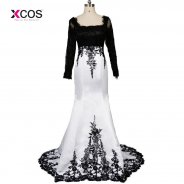 2018 New Sexy Mermaid Prom Dress Boat Neck Appliques Long Sleeves Floor Length Formal Party Evening Gowns Prom Dresses