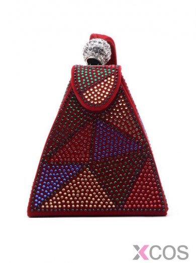 Modern Triangle Rhinestone Multi Color Women Evening Handbags Clutches