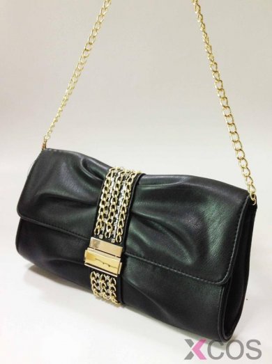 Black PU Chain Single-Shoulder Bag/Evening Handbags