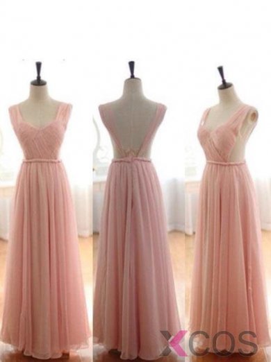 Hot-selling A-line Sweetheart Ruched Long Pink Prom Dresses/Evening Dresses CHPD-7004