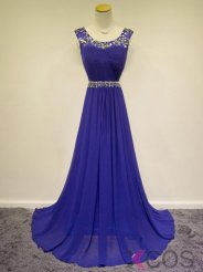 Simple Dress Popular Long Beading Scoop Chiffon Long Prom Dresses/Graduation Dresses/Evening Dresses CHPD-7010