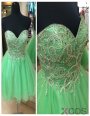 Simple-dress Sweetheart Beading Green Short Mini Homecoming Dresses A-line Women Prom Gowns CHHD-70838