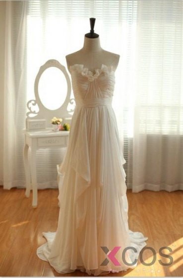 High Low Tiered Layers Custom Made Bridal Wedding Dress