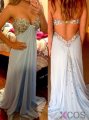 2015 Sexy A-line Sweetheart Backless Floor Length Chiffon Beading Prom Dress CHPD-7240