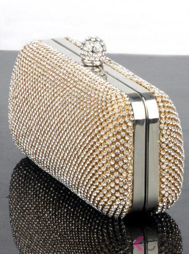 Gold Gorgeous Rhinestone Evening Wedding Bags Clutches